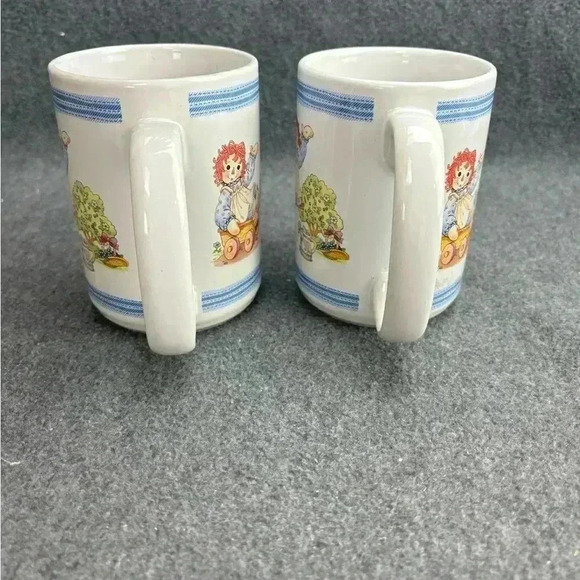 Raggedy Ann and Andy Coffee Cup Houston Harvest Wood Seesaw Wagon Set Of 2 - Picture 4 of 6